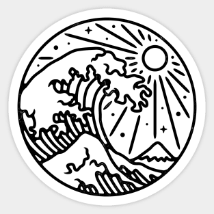 The Great Wave (for Light) Sticker